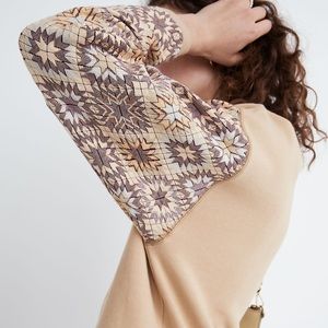 Madewell patchwork sleeve sweater small